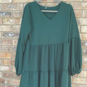 Green (teal) dress, size Large.